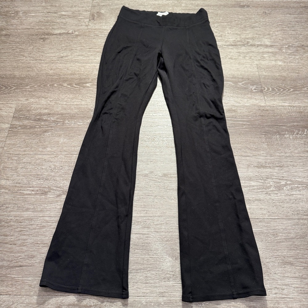 Old Navy Stevie Pants Women Small Black Rayon Flare Leg High Rise Yoga 26x31